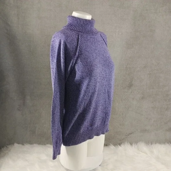 NWT KAREN SCOTT Fall Cozy Turtleneck Sweater MEDIUM(8-10)Lavender 100% Cotton - Picture 6 of 15